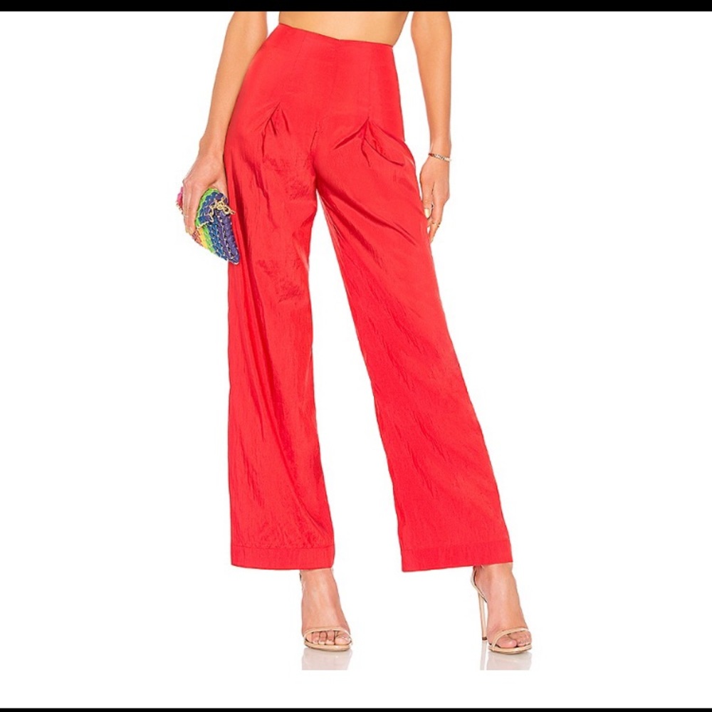 LPA Red Wide Leg High-Waisted Pants - Picture 6 of 13